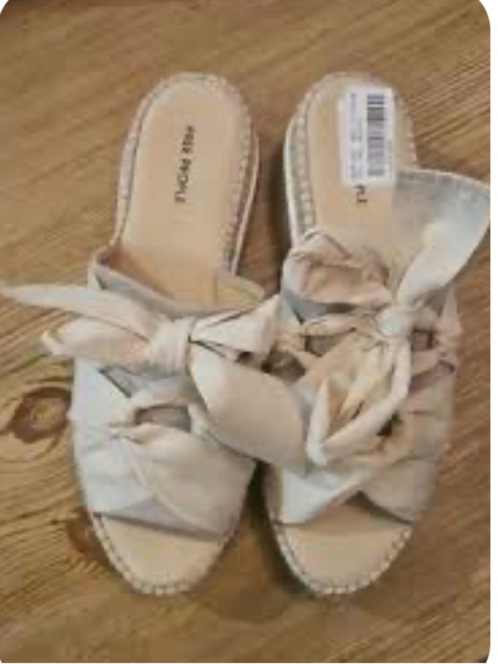Free People Cream Knotted Slide Mules